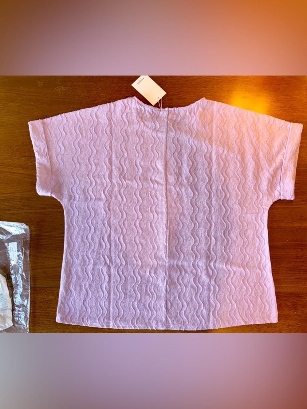 ANDRÉE BY UNIT Lavender Textured Short Sleeve Top - Picture 6 of 8